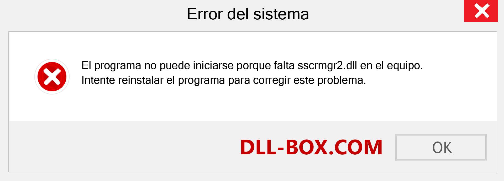 ¿Falta el archivo sscrmgr2.dll ?. Descargar para Windows 7, 8, 10 - Corregir sscrmgr2 dll Missing Error en Windows, fotos, imágenes